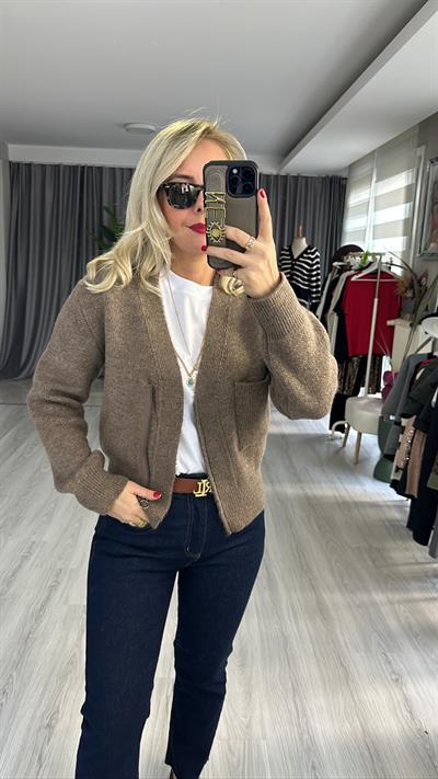 TOK DOKUDA FERMUARLI KOYU VİZON  HIRKA