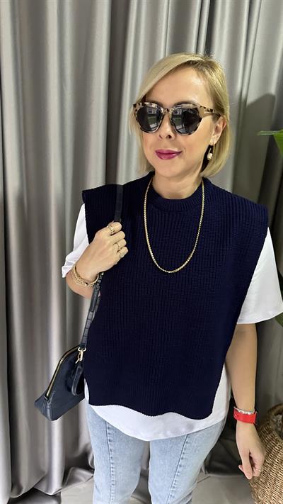 TRİKO DETAYLI TASARIM BLUZ