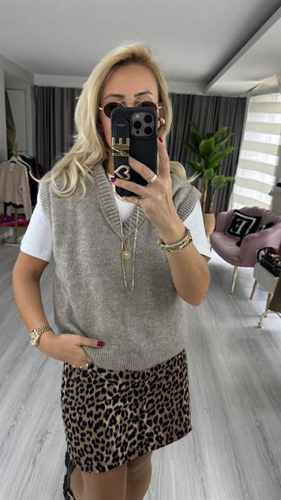 V Yaka Vizon Kolsuz Süveter