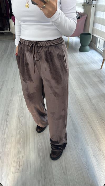 Vizon Kadife Palazzo Pantolon