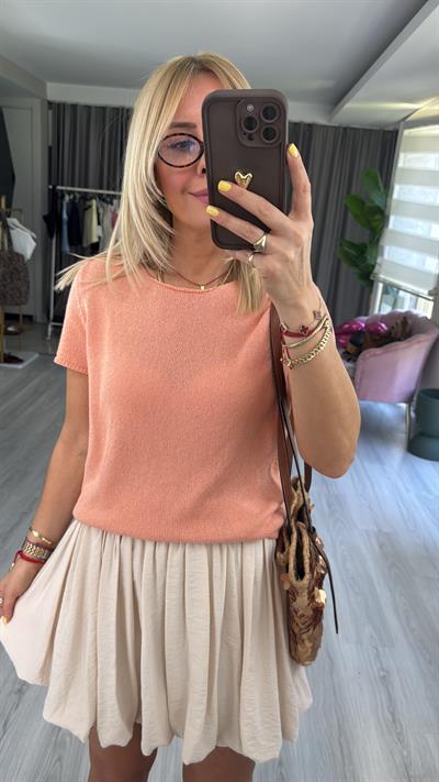 Yarım Kol Somon Merserize Triko