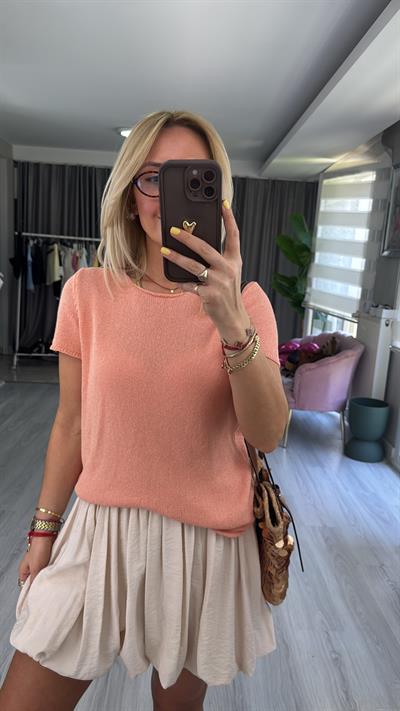 Yarım Kol Somon Merserize Triko