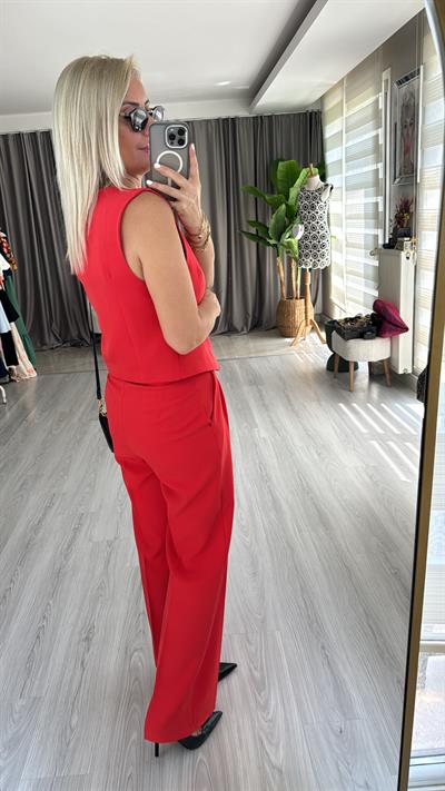 YELEK PANTOLON İKİLİ MERCAN TAKIM