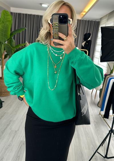 Yeşil Salaş Sweatshirt