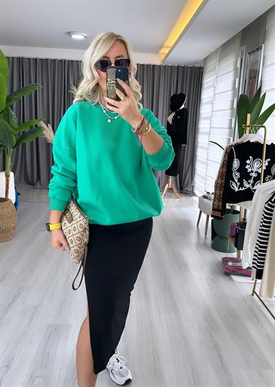 Yeşil Salaş Sweatshirt