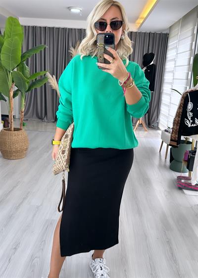 Yeşil Salaş Sweatshirt