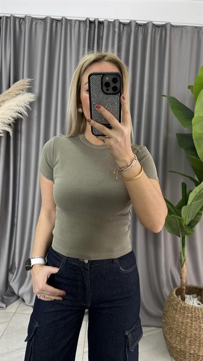 YIKAMA EFEKTLİ HAKİ TİŞÖRT