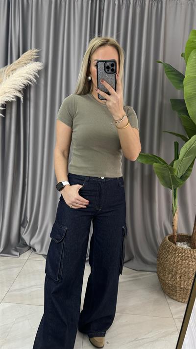 YIKAMA EFEKTLİ HAKİ TİŞÖRT