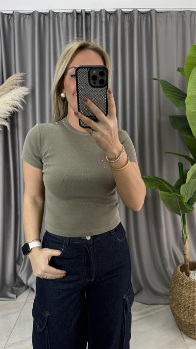 YIKAMA EFEKTLİ HAKİ TİŞÖRT