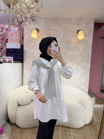 Bağlamalı Fermuarlı Tunik