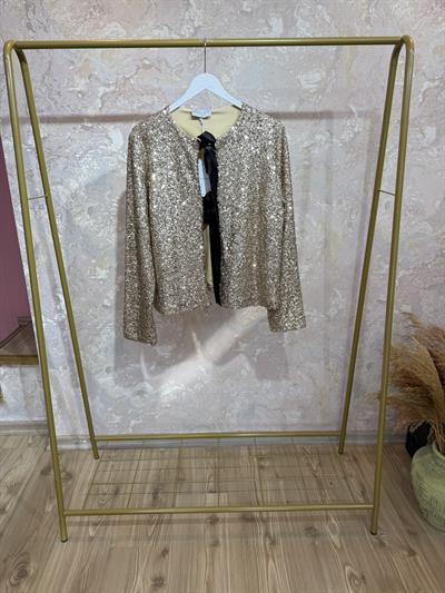 Gold Kısa Fiyonk Ceket 