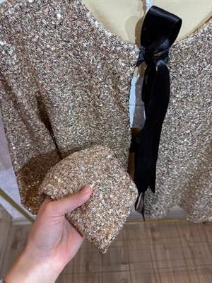 Gold Kısa Fiyonk Ceket 
