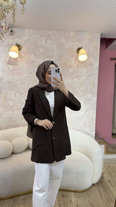 Kahve Blazer Ceket 