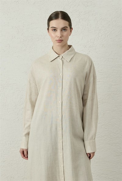 Natural Keten Tunik-Taş