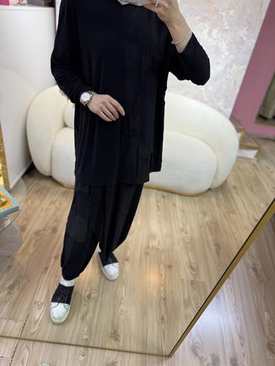 Nurcan Çetin Kabartmalı Şalvar Takım
