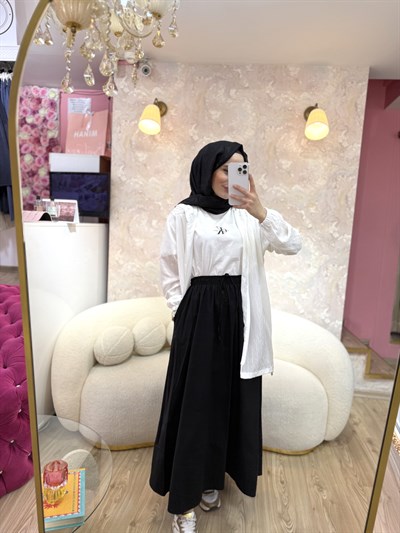 Poplin Etek-Siyah