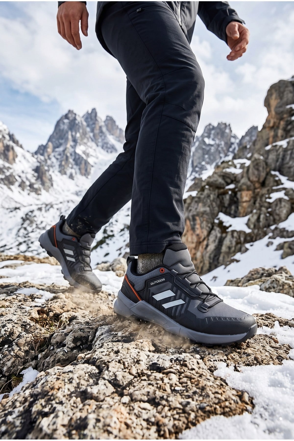 Erkek Füme Turuncu Su İtici Günlük Sneaker Spor Ayakkabı 071