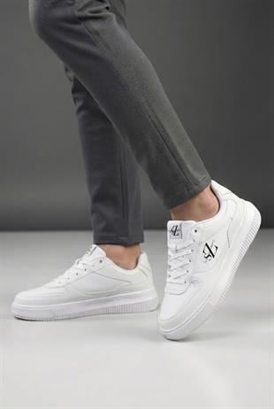 Erkek Beyaz Ortopedik Taban Günlük Sneaker 060