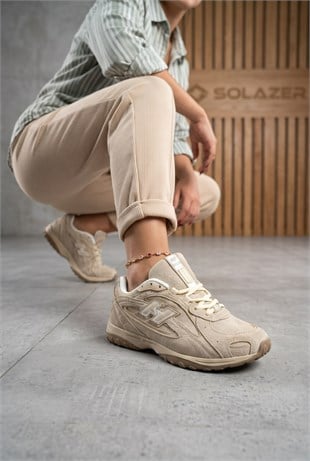 Kadın Bej Sneaker Günlük Yürüyüş Spor Ayakkabı 069 Bej