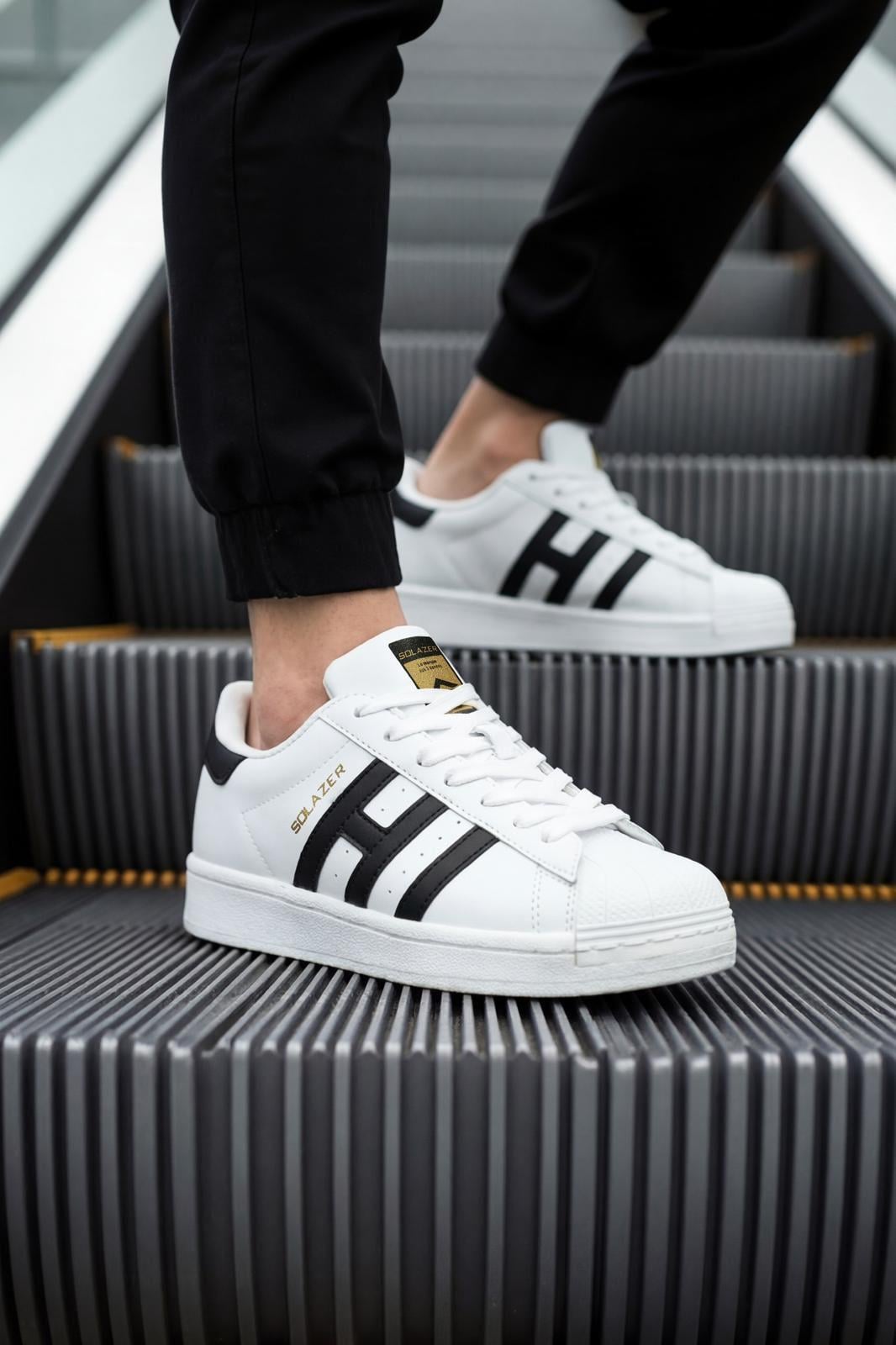 Erkek Beyaz Çizgi Detaylı Ortopedik Sneaker 059-E