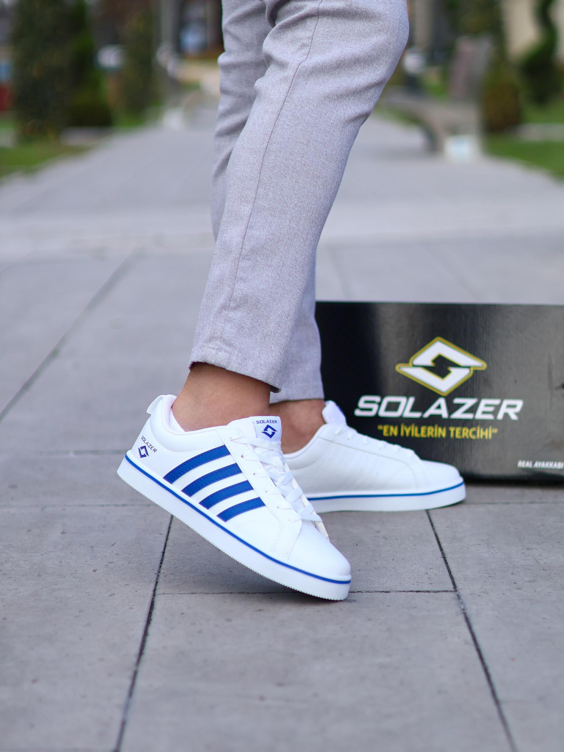 Erkek Beyaz Ortopedik Kaydırmaz Taban Günlük Sneaker 058