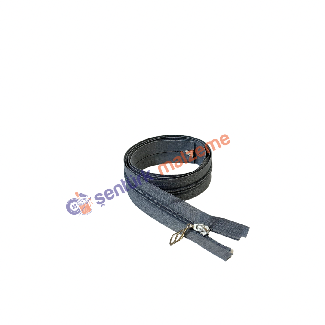 Orta Gri Ferace Fermuarı 110 Cm