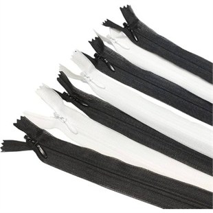 20 cm Siyah Gizli Etek Fermuarı (10 Adet)