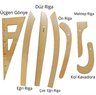 Ahşap Riga Cetvel Seti 7 Parça