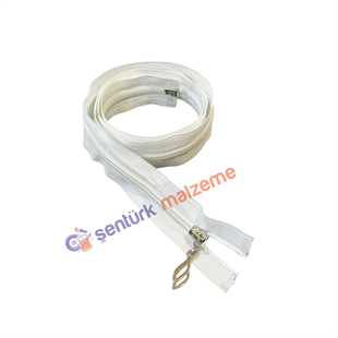 Beyaz Ferace Fermuarı 110 Cm