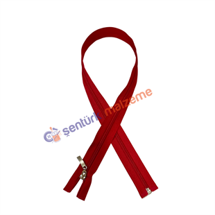 Kırmızı Mont Fermuarı 75 Cm