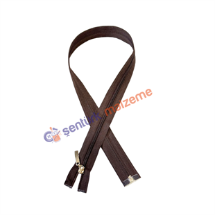 Koyu Kahve Mont Fermuarı 75 Cm