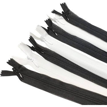 20 Cm Beyaz Gizli Etek Fermuarı (10 Adet)