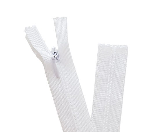 50 Cm Beyaz Gizli Elbise Fermuarı (10 Adet)