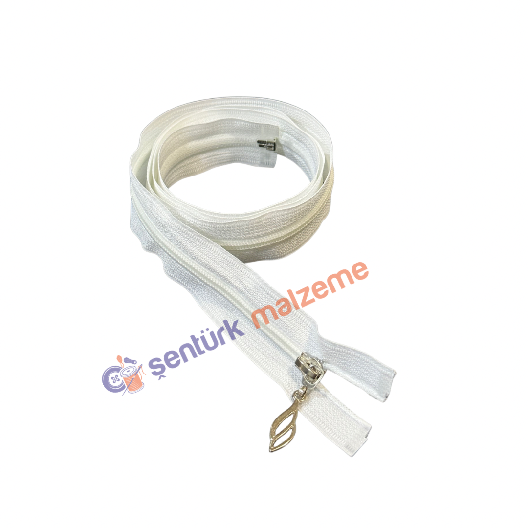 Beyaz Ferace Fermuarı 110 Cm