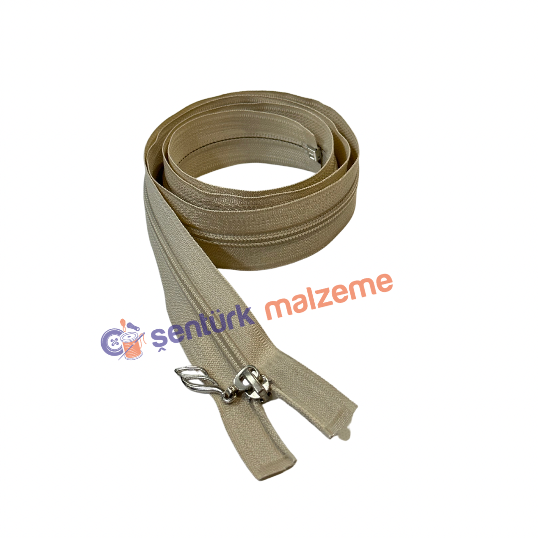 Koyu Krem Ferace Fermuarı 110 Cm