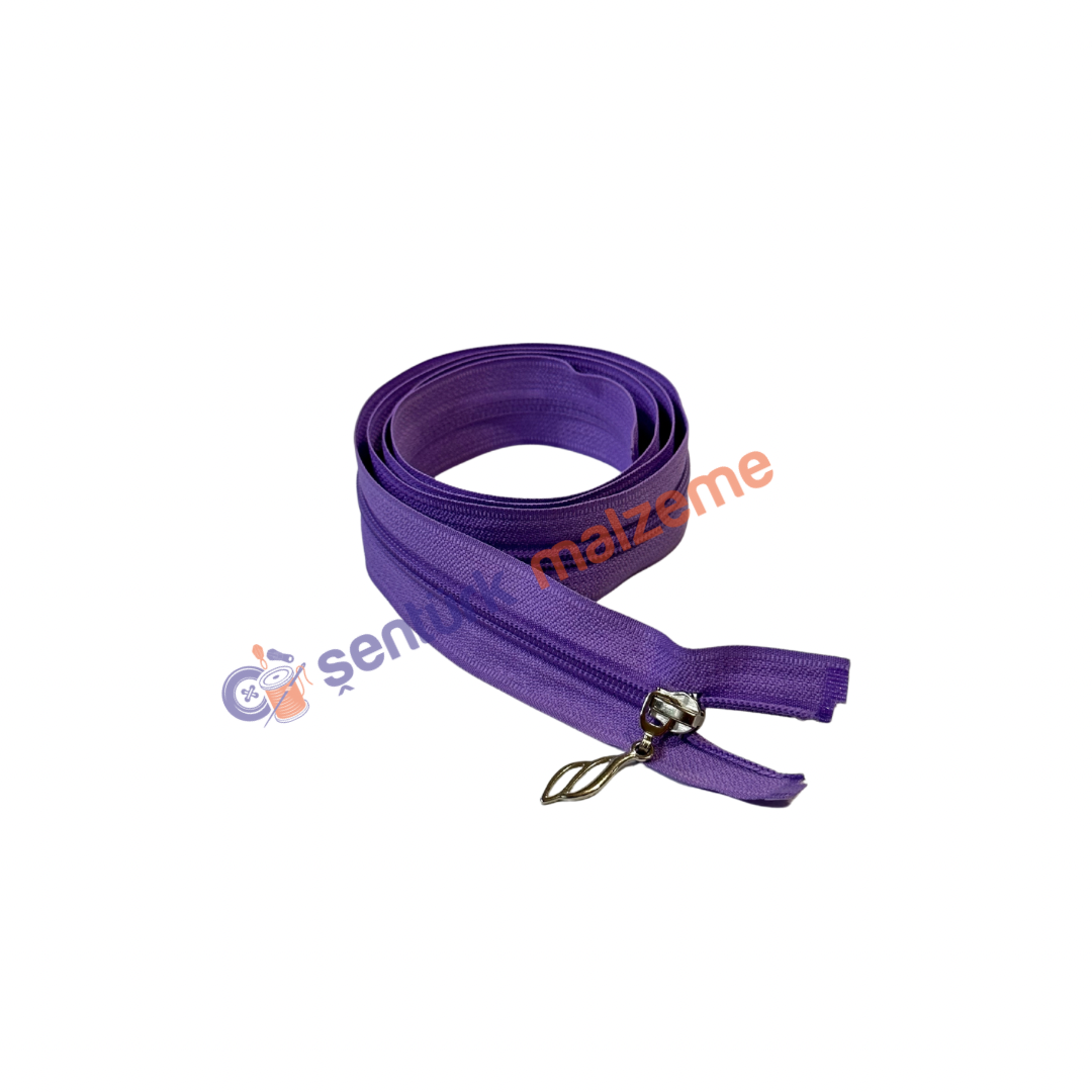 Koyu Lila Ferace Fermuarı 110 Cm