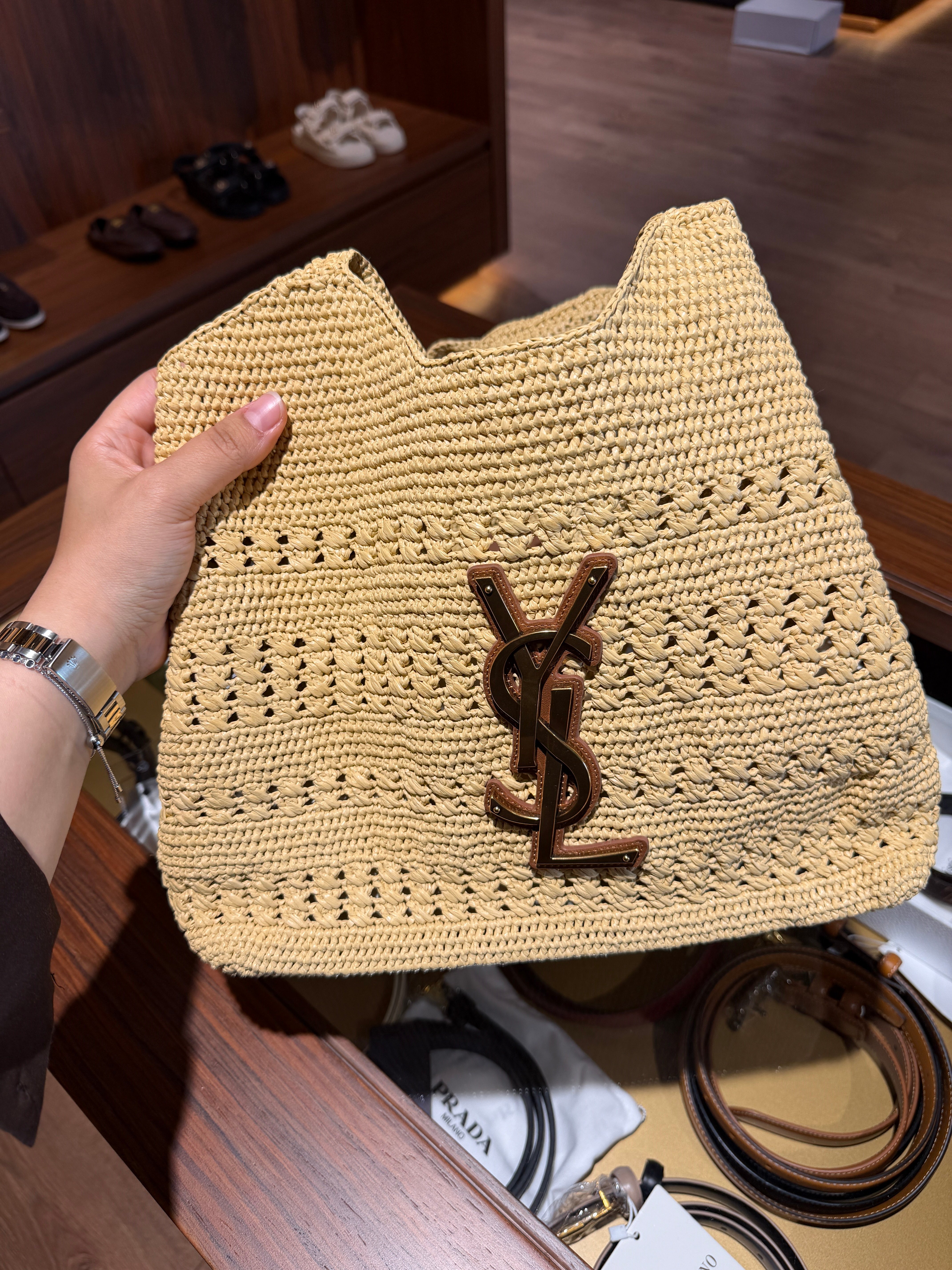 YSL RAFFİA NATURAL (HEMEN TESLİM)
