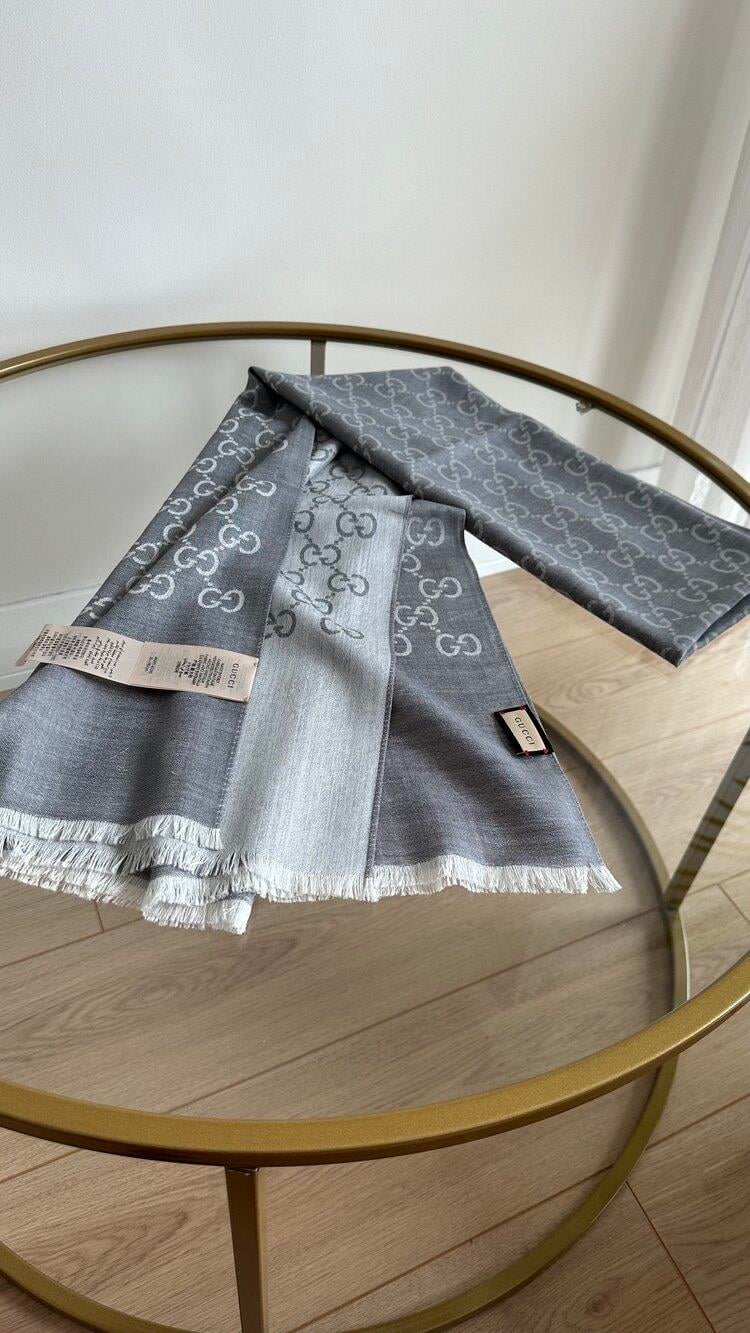 G DESEN YÜN İPEK ŞAL GRİ