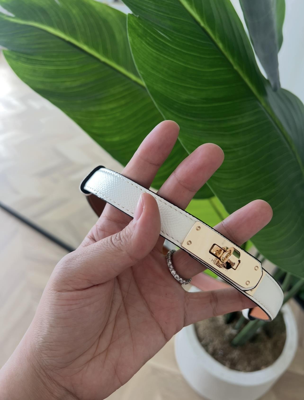 HERMES DERİ KEMER KREM