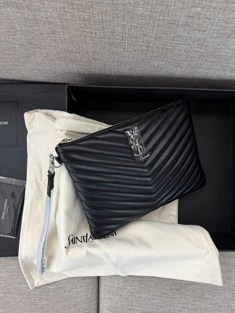 YSL CLUTCH SİYAH (HEMEN TESLİM)
