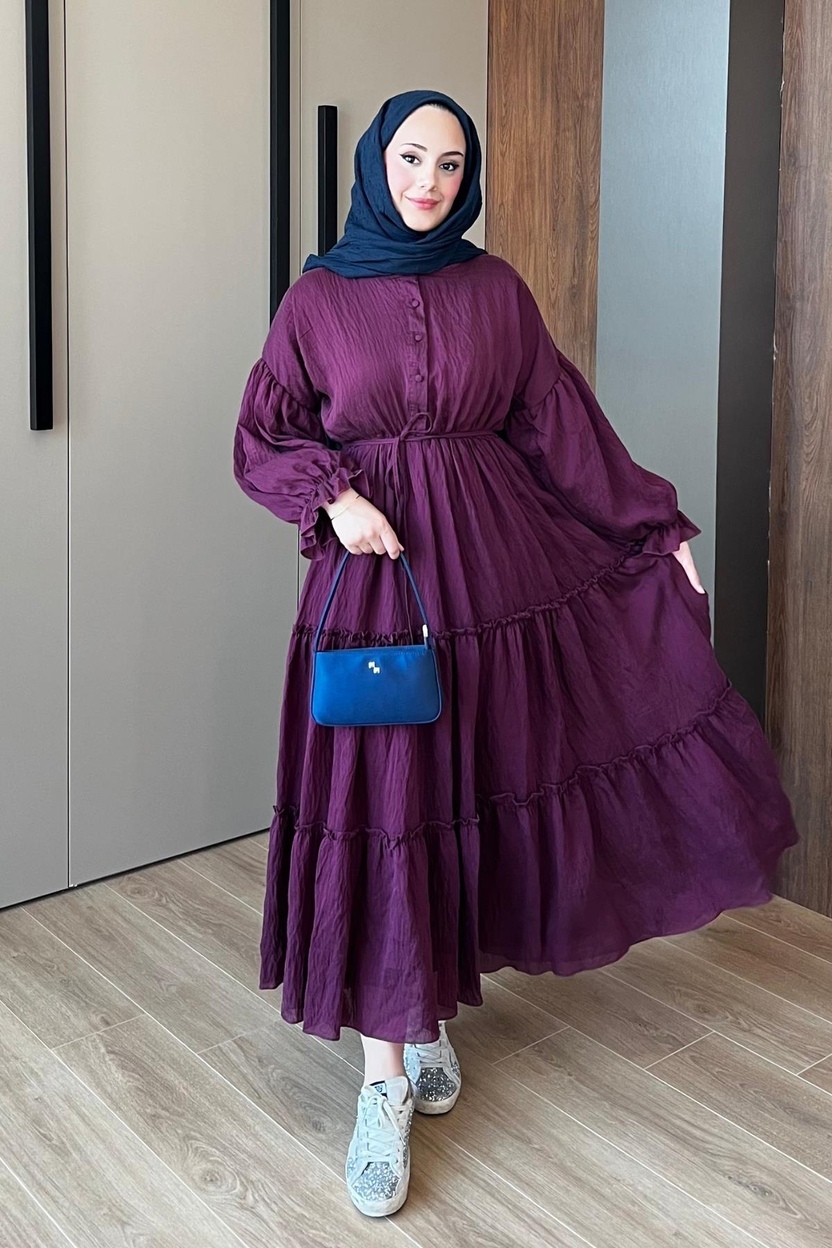 ELBİSEBahar Elbise 1095 Bordo