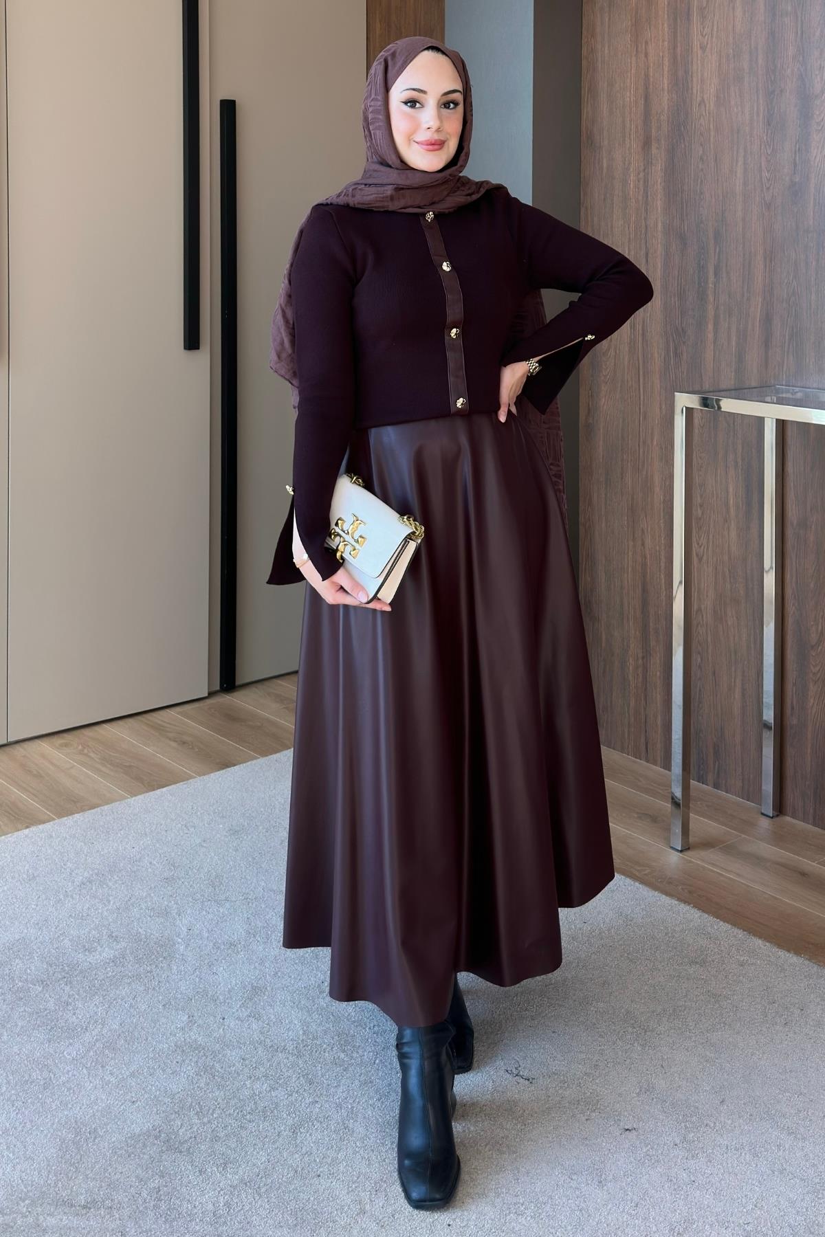 TAKIMDeri Etekli Takım 1048 Bordo