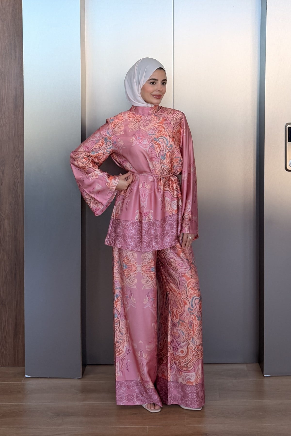 TAKIMKore Desenli Takım 1199 Fuşya