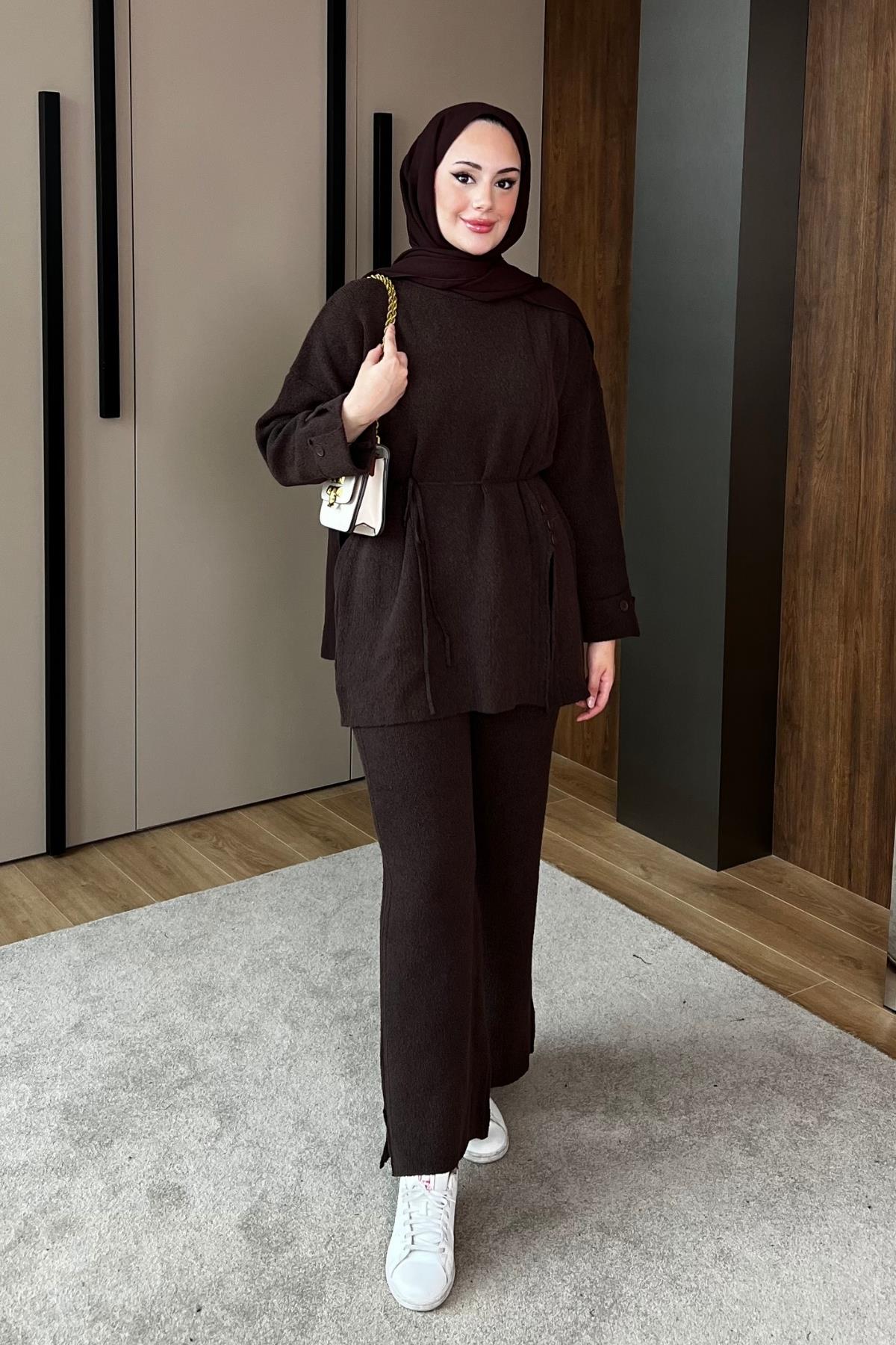 TAKIMLinda Pantolonlu Takım 1131 Kahve