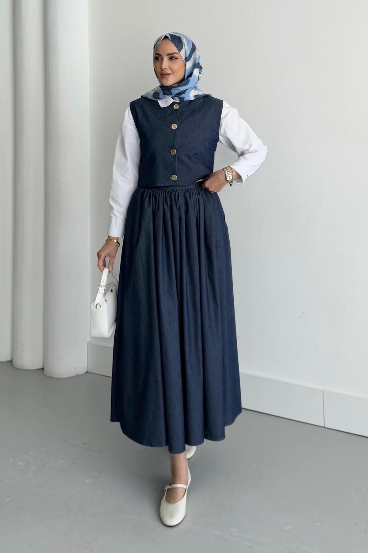TAKIMYelekli Tencel Takım 1079 Lacivert