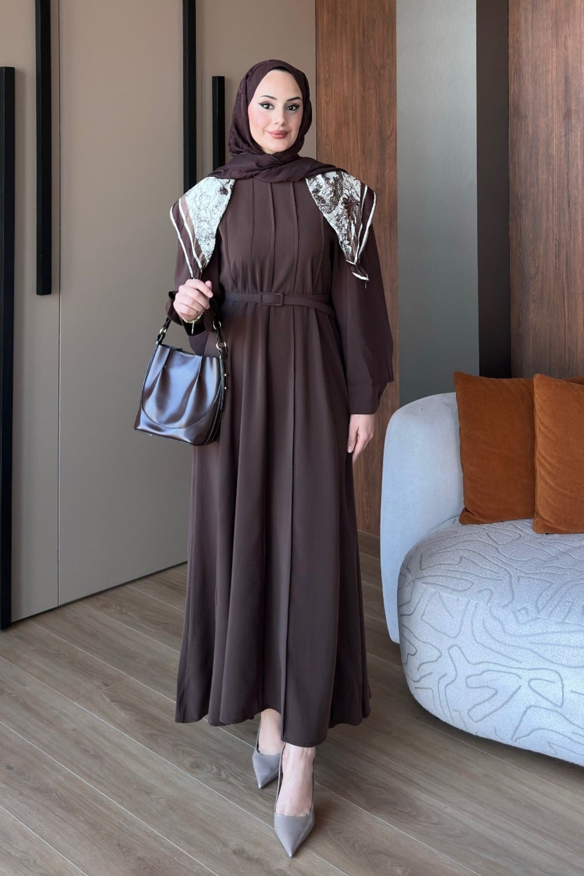 ELBİSEMoi Elbise 1082 Kahve
