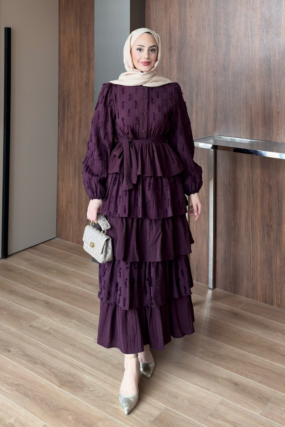 ELBİSEMoi Elbise 1191 Bordo