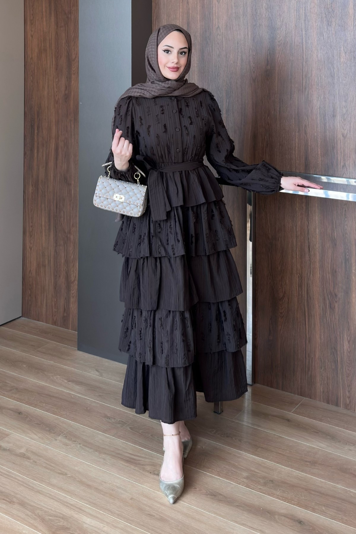 ELBİSEMoi Elbise 1191 Kahve 