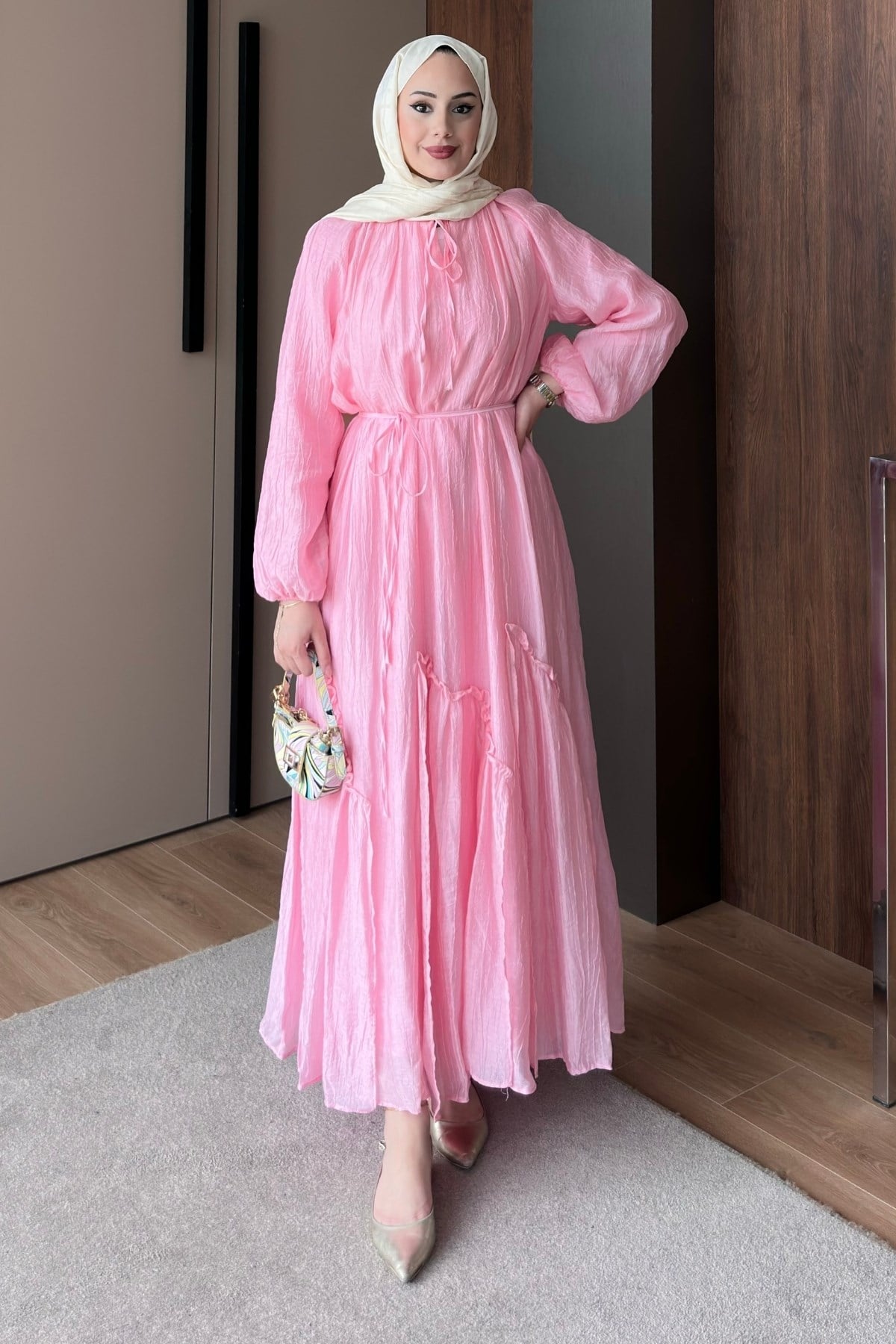 ELBİSEVual Elbise 1193 Pembe