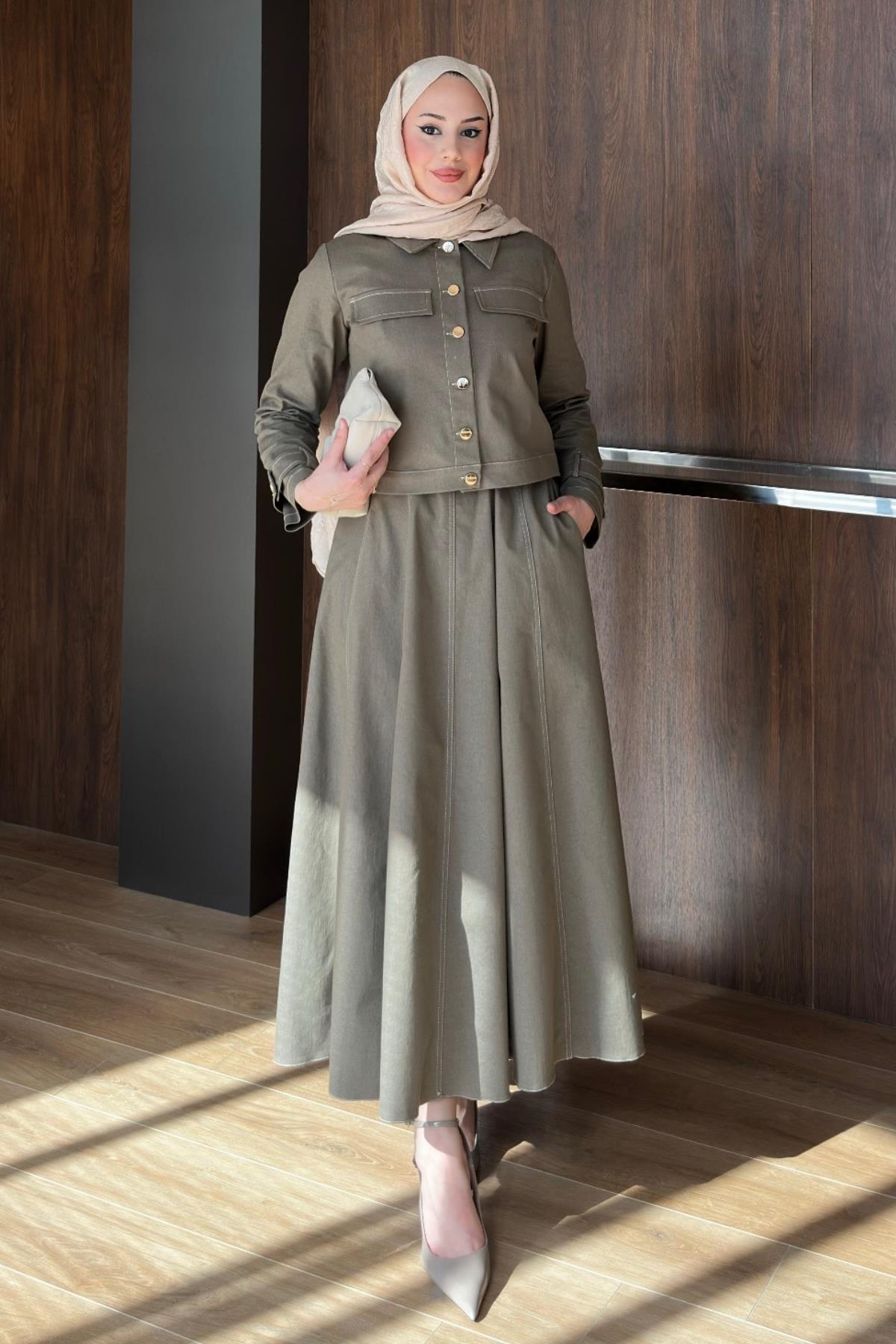 TAKIMDenim Ceketli Takım 1079 Haki